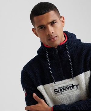 Superdry Sherpa Casuals Overhead Férfi Kapucnis Pulóver Sötétkék | KJETI0169